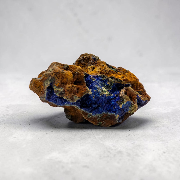Azurite and Malachite on Copper Matrix