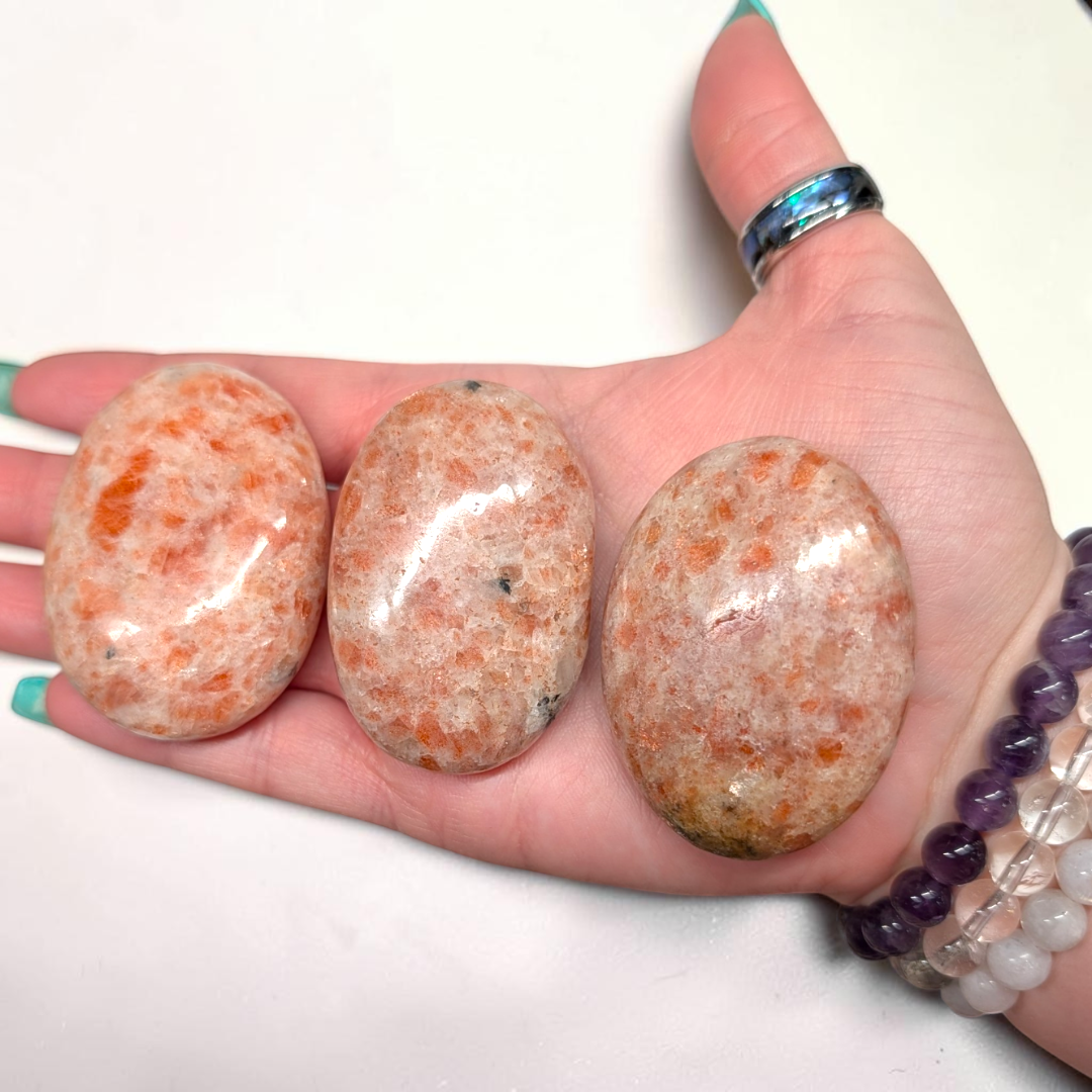Sunstone Crystal Palm Stone