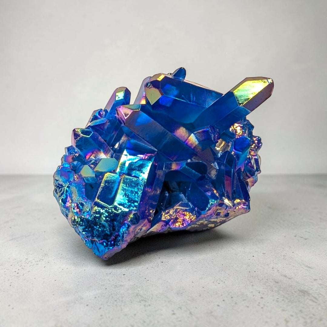 Blue Aura Quartz Crystal Point