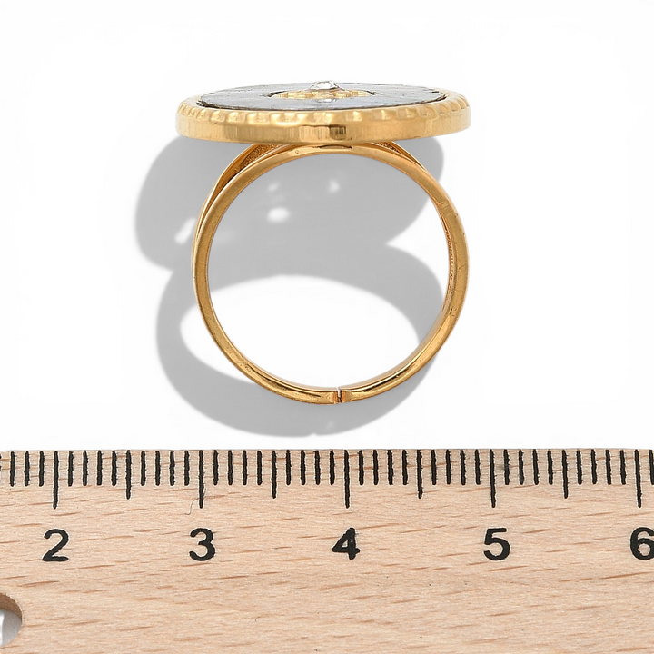 304 Stainless Steel Paua Shell Ring - View 4 | Zen Collection