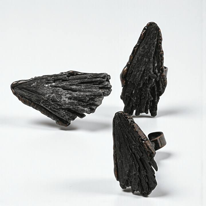 Black tourmaline protection crystal ring. Shop In-store or Online Now with Zen Collection Metaphysical Store in Barrie Ontario Canada 