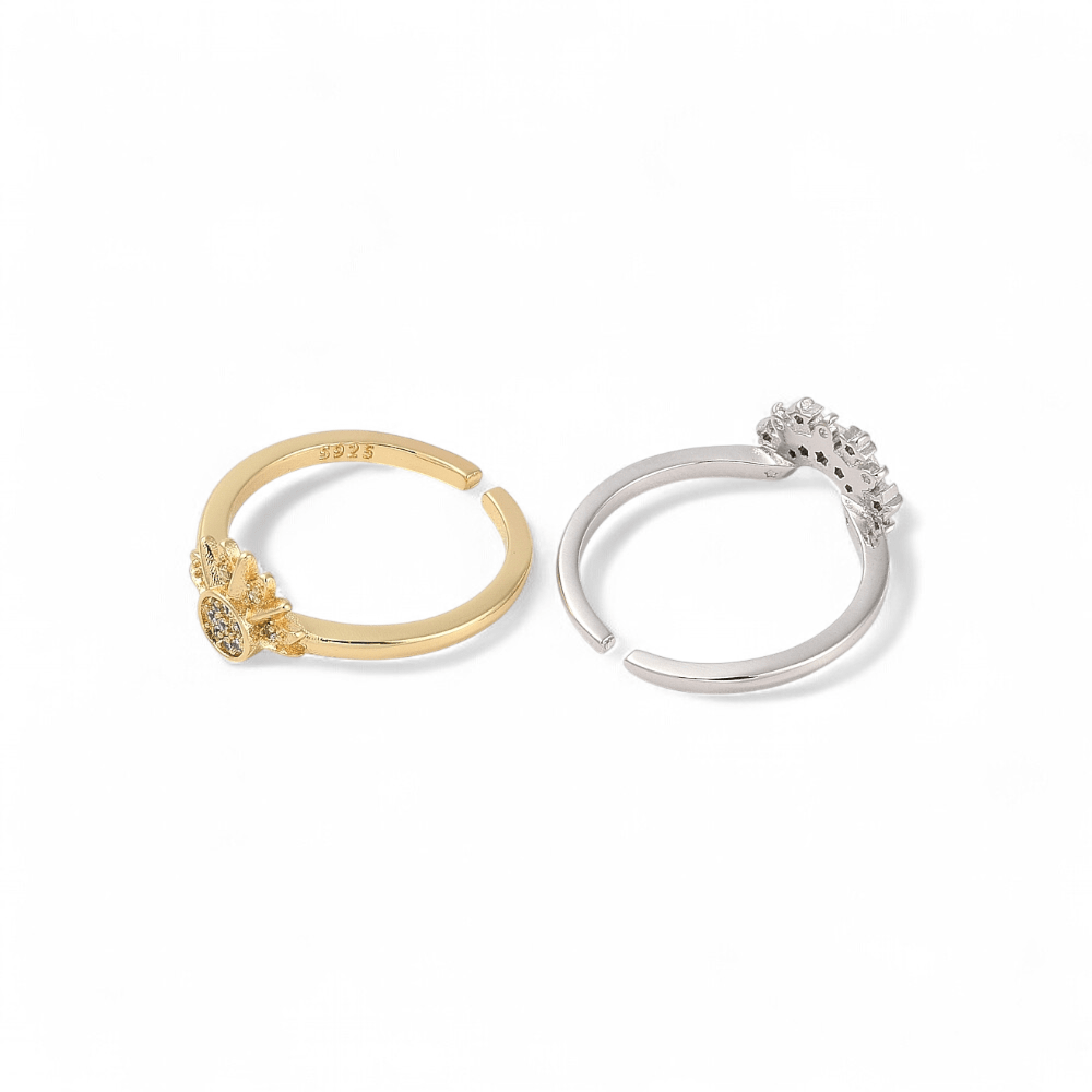 Sun and Moon Ring Set — Celestial ring — Zen Collection metaphysical store Barrie Ontario