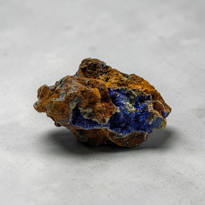 Azurite and Malachite on Copper Matrix