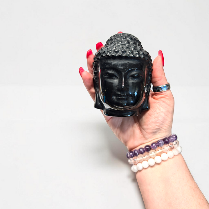 Black Obsidian Crystal Buddha - Small | Black Obsidian | Clearing Negative Energy and Bad Habits | Zen Collection Canada