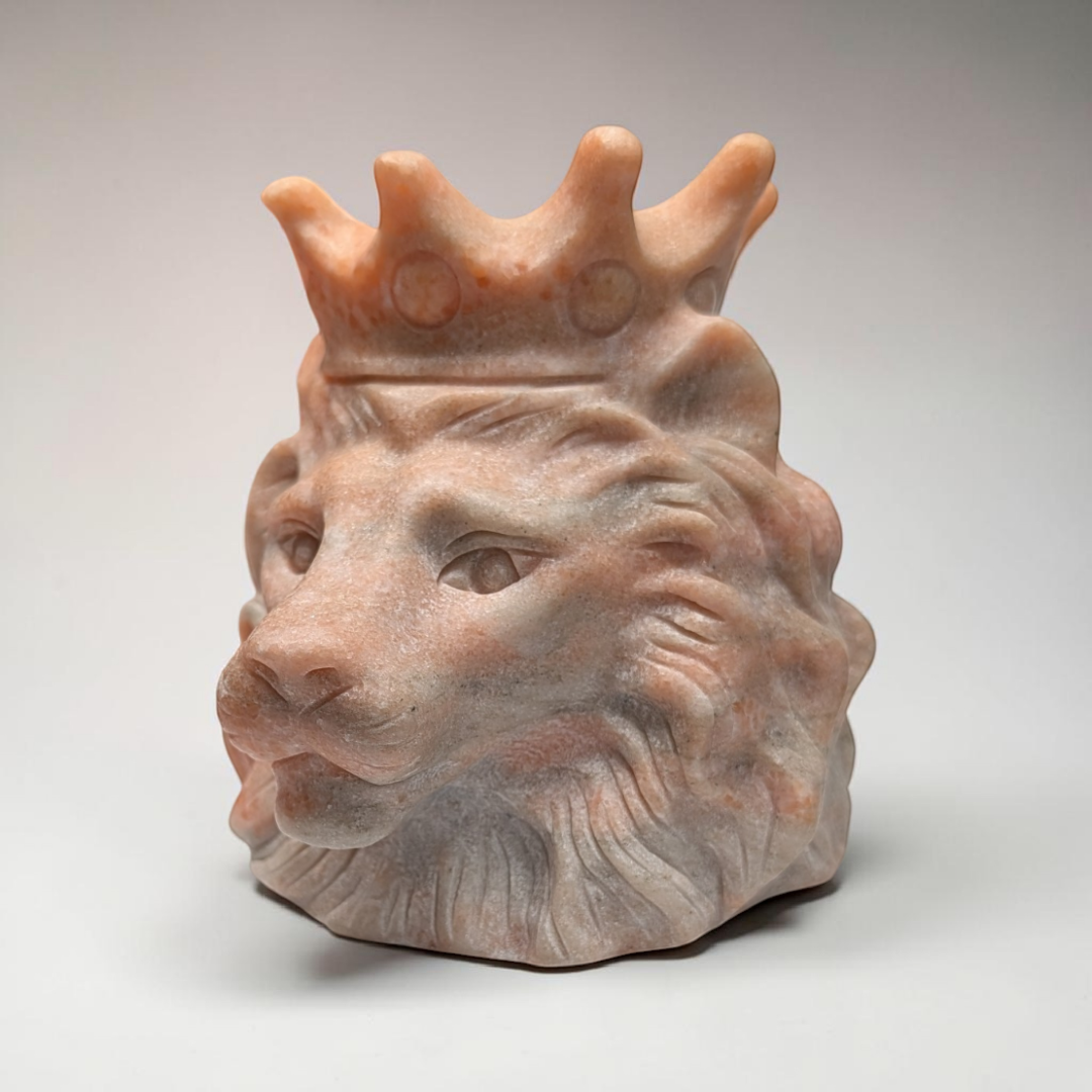 Sunstone Crystal Lion Carving