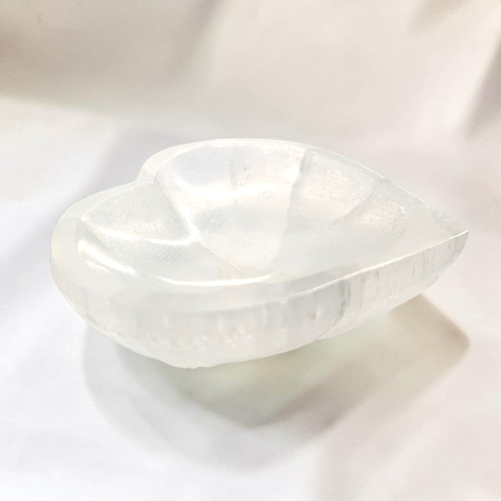 Selenite Heart Crystal Charging Bowl
