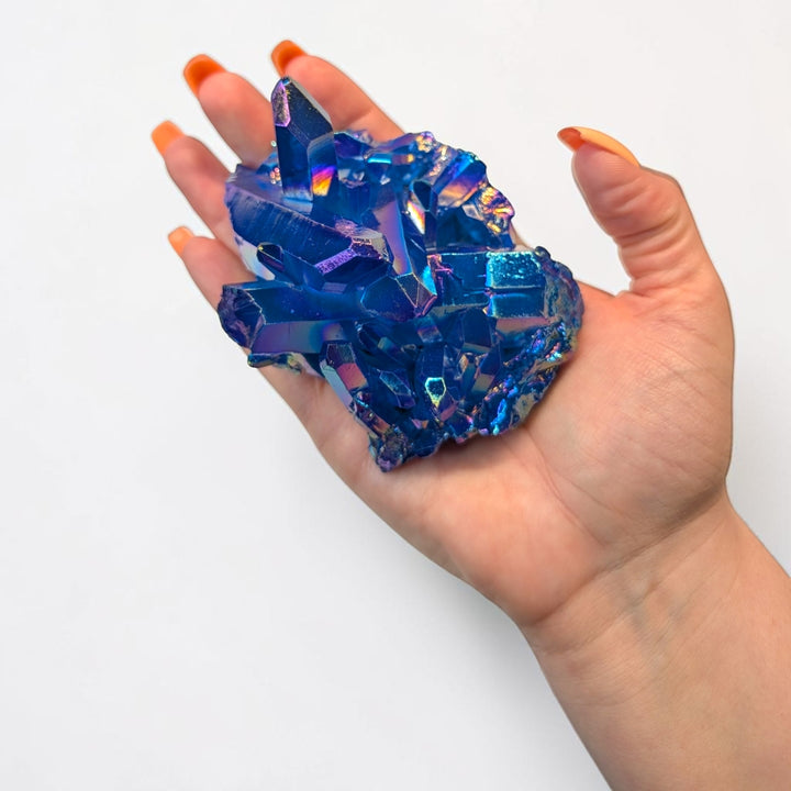 Blue Aura Quartz Crystal Point