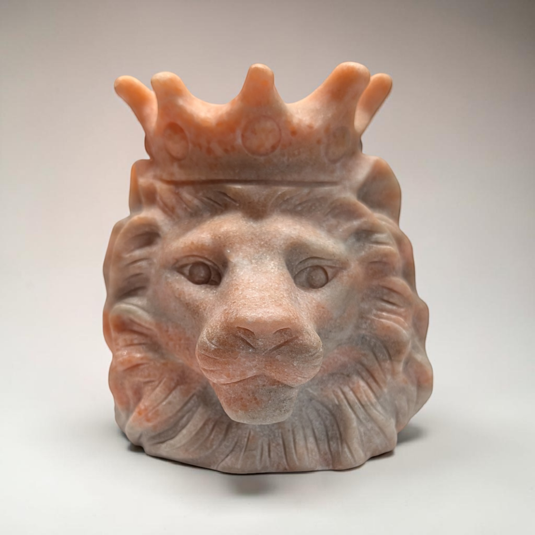Sunstone Crystal Lion Carving