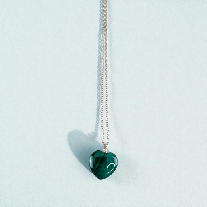 Collier Cœur en Malachite Authentique