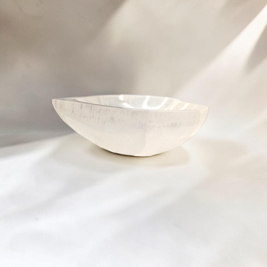 Selenite Heart Crystal Charging Bowl