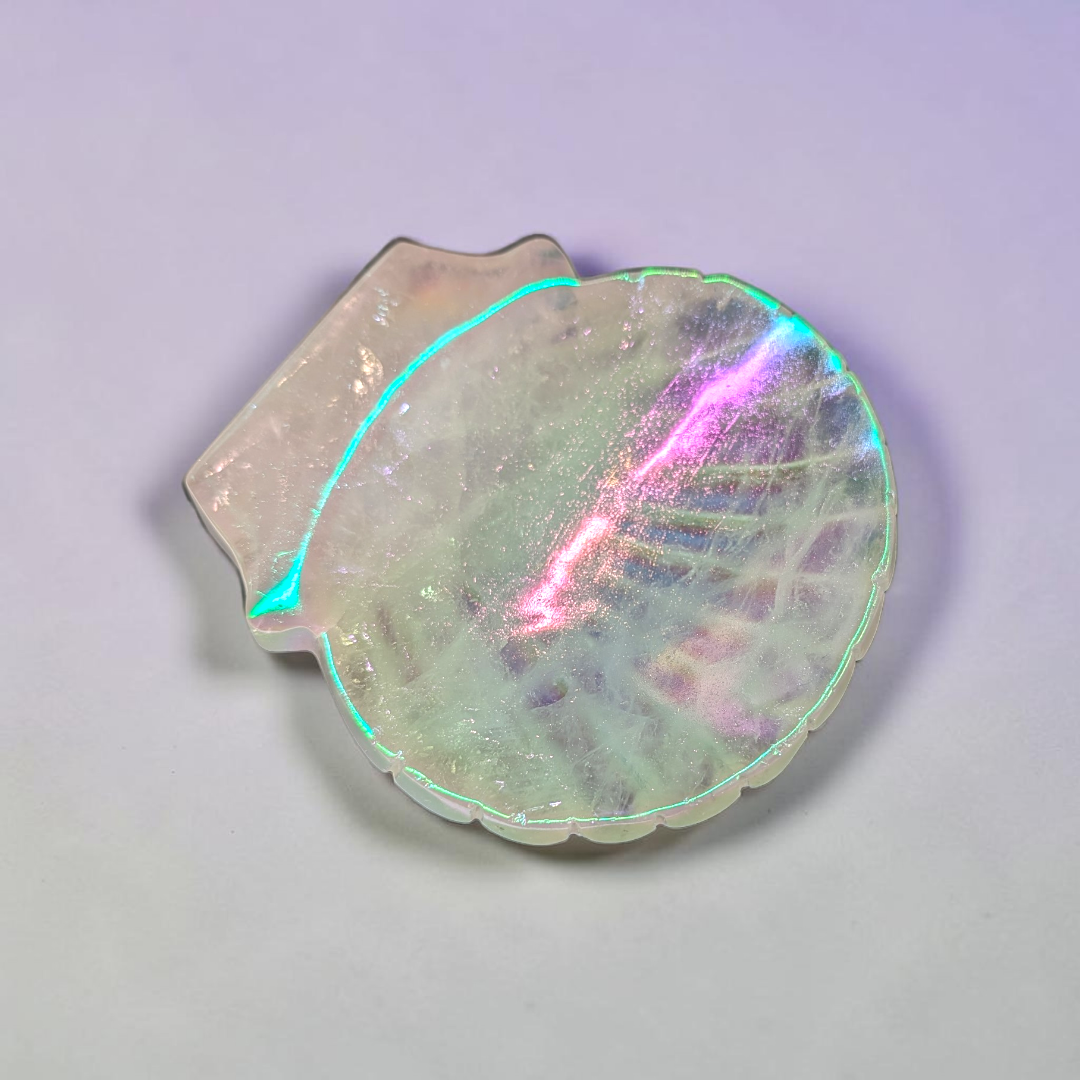 Clear Quartz Aura Sea Shell | Clear Quartz | Clearing Mental Fog and Amplifying Energy | Zen Collection Canada