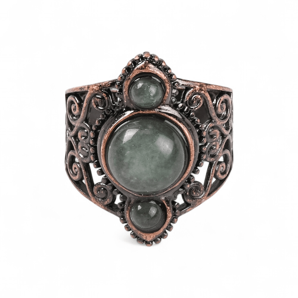Green Aventurine Antique Ring — Green Aventurine crystal ring — Zen Collection metaphysical store Barrie Ontario