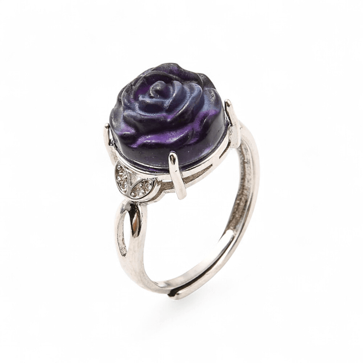 Fluorite Rose Ring — Fluorite crystal ring — Zen Collection metaphysical store Barrie Ontario