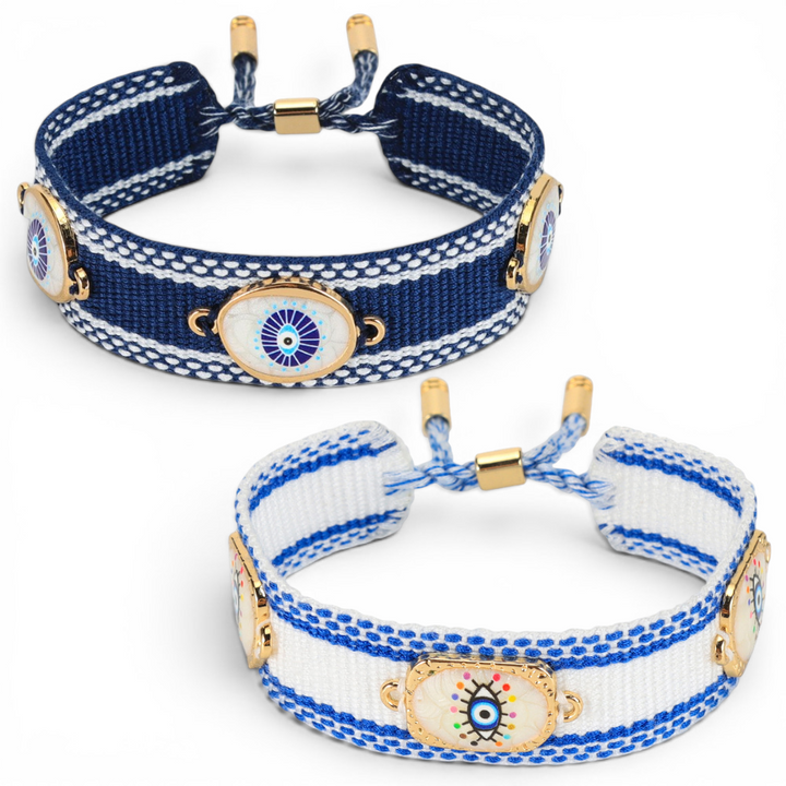 Adjustable Evil Eye Woven Bracelet - Main view | Zen Collection Metaphysical Store