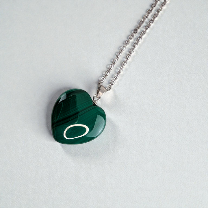 Collier Cœur en Malachite Authentique