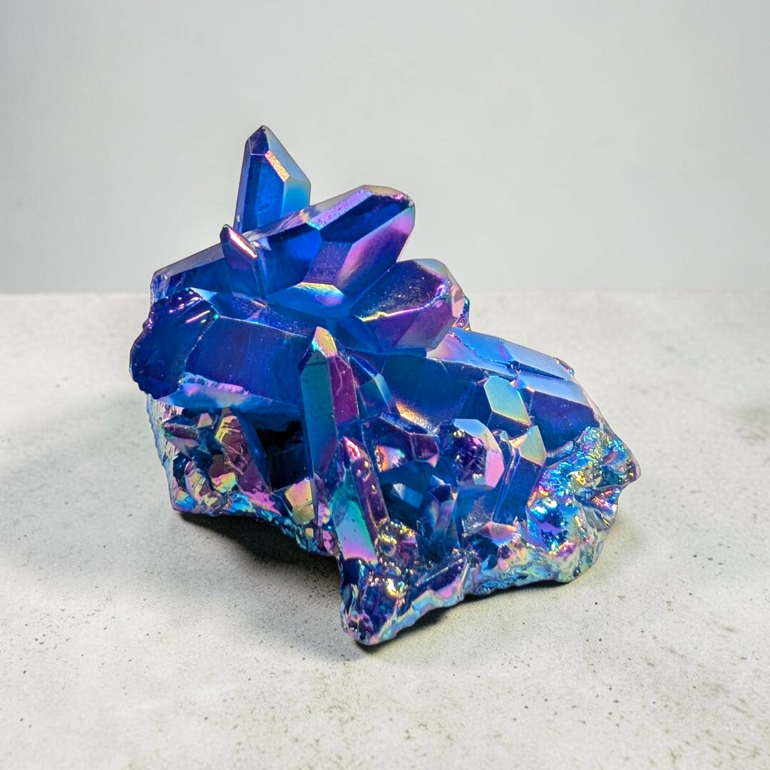 Blue Aura Quartz Crystal Point