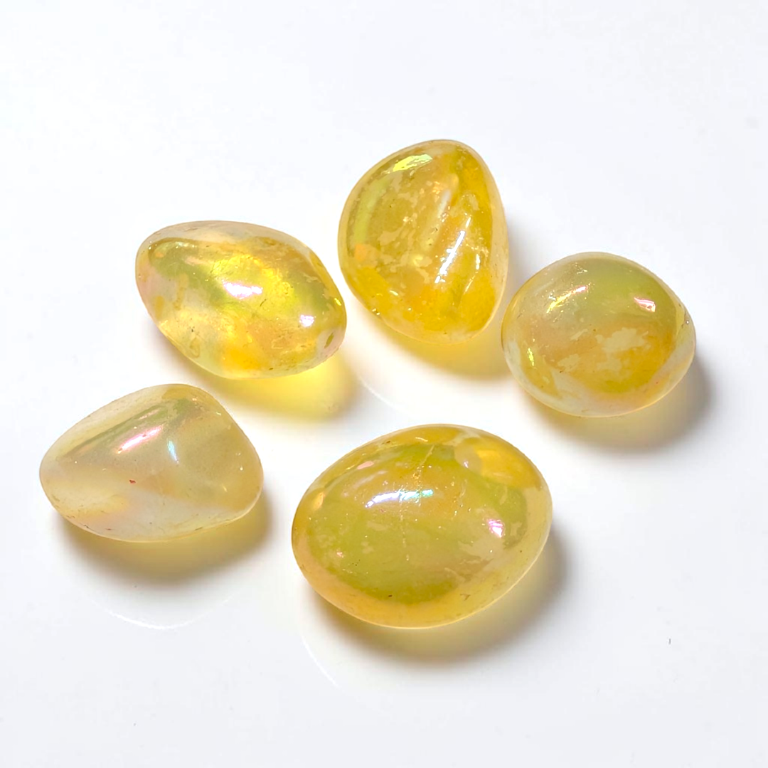 Yellow Aura Quartz Crystal Tumble