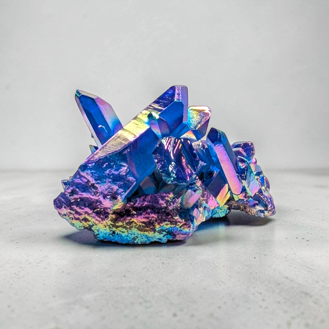 Blue Aura Quartz Crystal Point