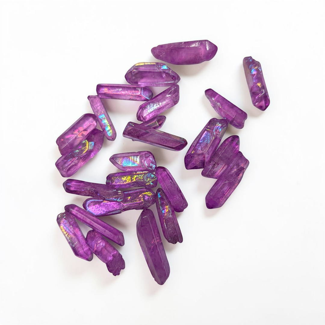Pointes de cristal de quartz Aura violet