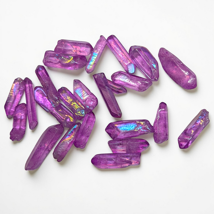 Pointes de cristal de quartz Aura violet