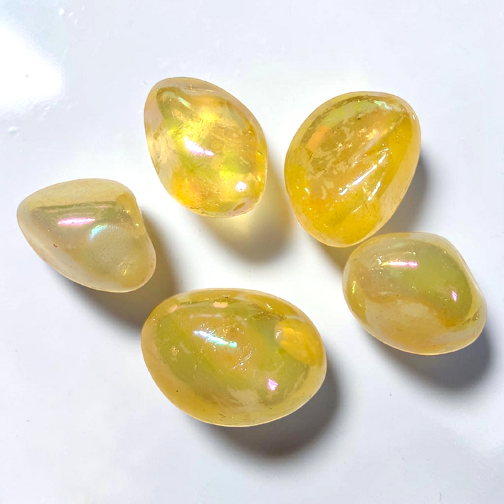 Yellow Aura Quartz Crystal Tumble