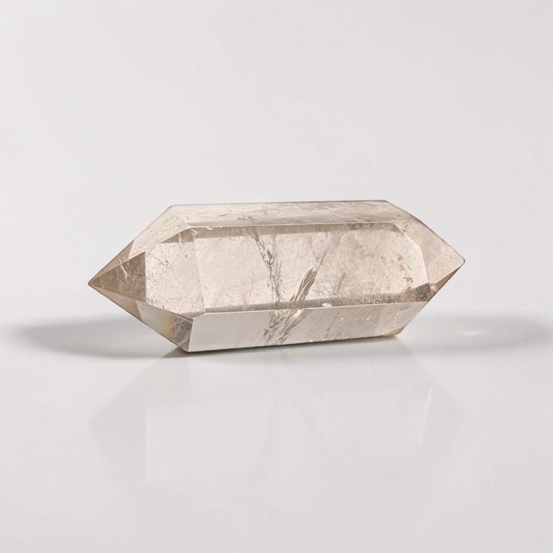 Cristal de quartz fumé biterminé