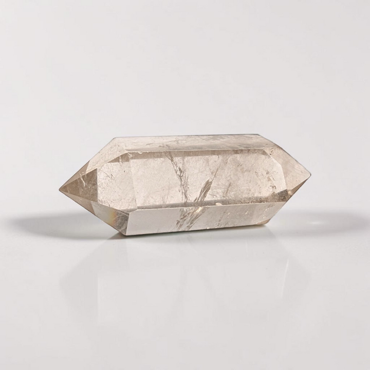 Cristal de quartz fumé biterminé