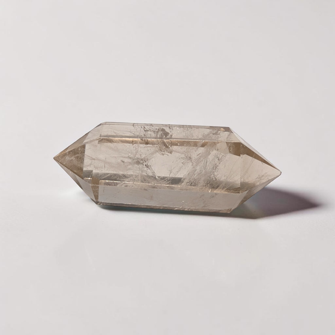 Cristal de quartz fumé biterminé