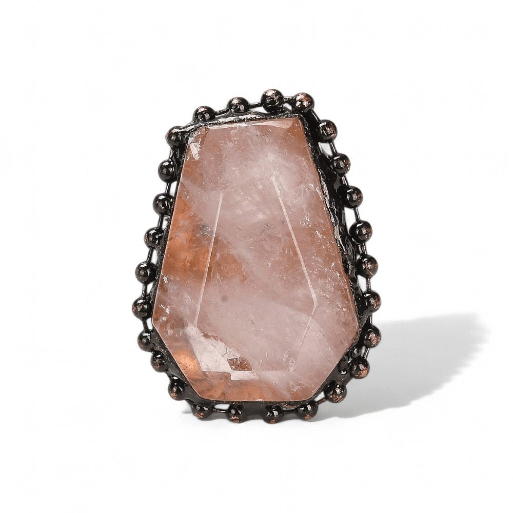 Rose Quartz Antique Ring — Rose Quartz crystal ring — Zen Collection metaphysical store Barrie Ontario