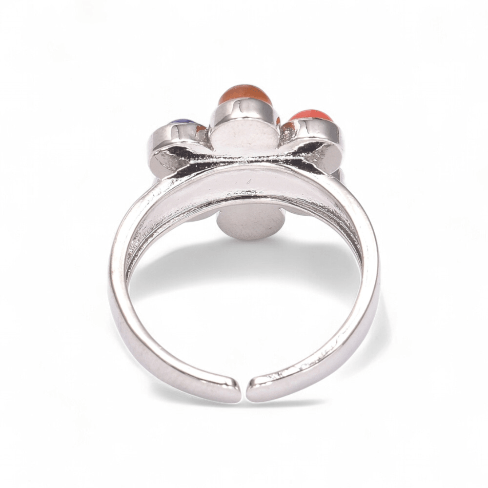 Flower Chakra Ring — Mixed gemstone crystal ring — Zen Collection metaphysical store Barrie Ontario
