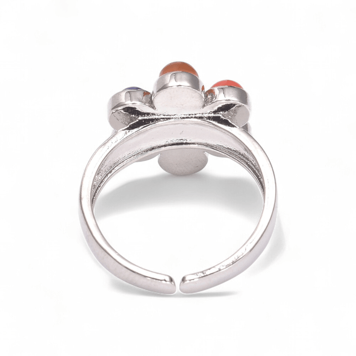 Flower Chakra Ring — Mixed gemstone crystal ring — Zen Collection metaphysical store Barrie Ontario