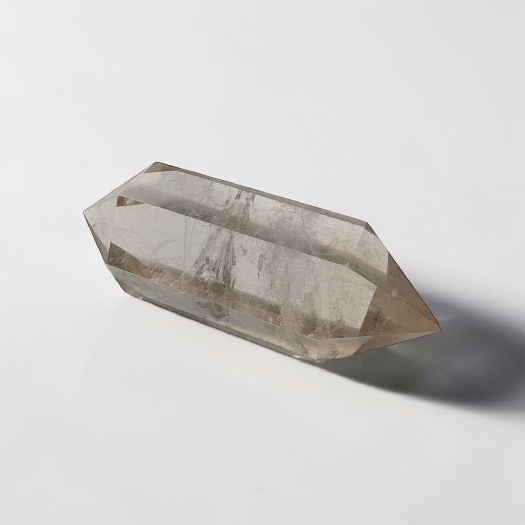 Cristal de quartz fumé biterminé