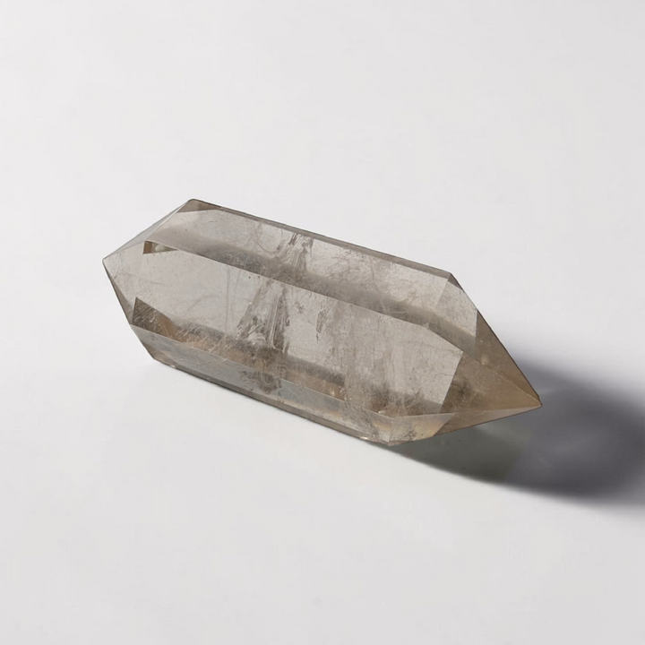 Cristal de quartz fumé biterminé