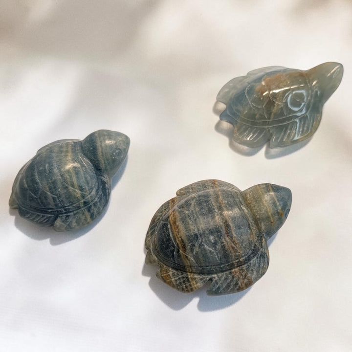 Blue Onyx Crystal Turtles