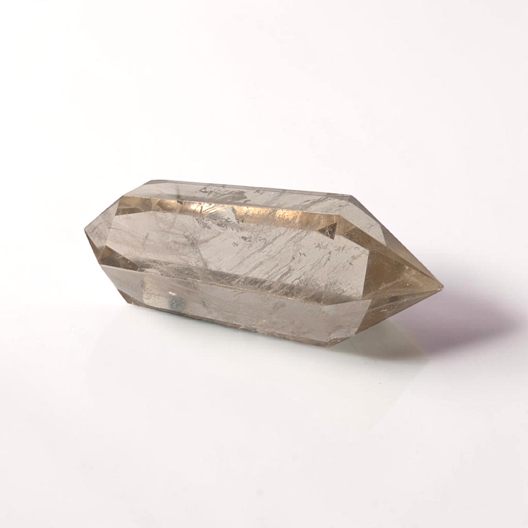 Cristal de quartz fumé biterminé
