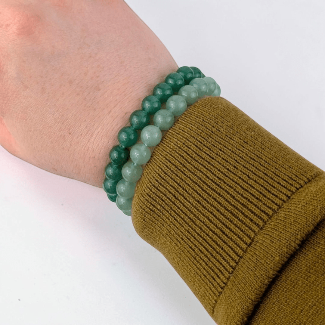 Bracelets empilables en cristal pour le chakra du cœur