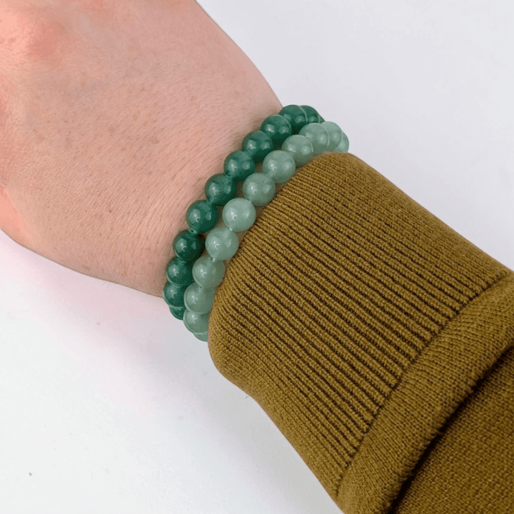 Bracelets empilables en cristal pour le chakra du cœur