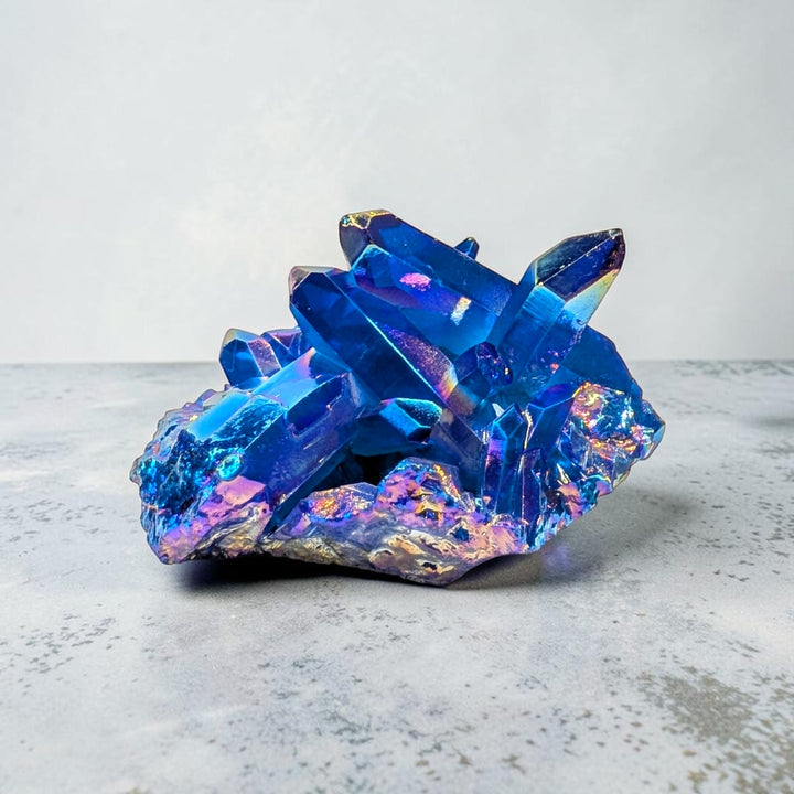 Blue Aura Quartz Crystal Point