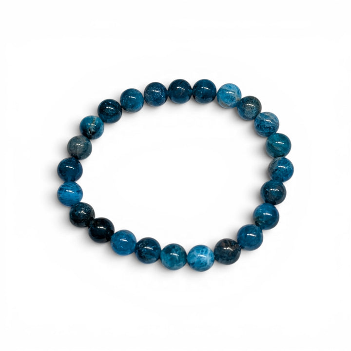 Blue Apatite Bracelet Close-Up — Natural Crystal Beads | Best Crystal Store Canada