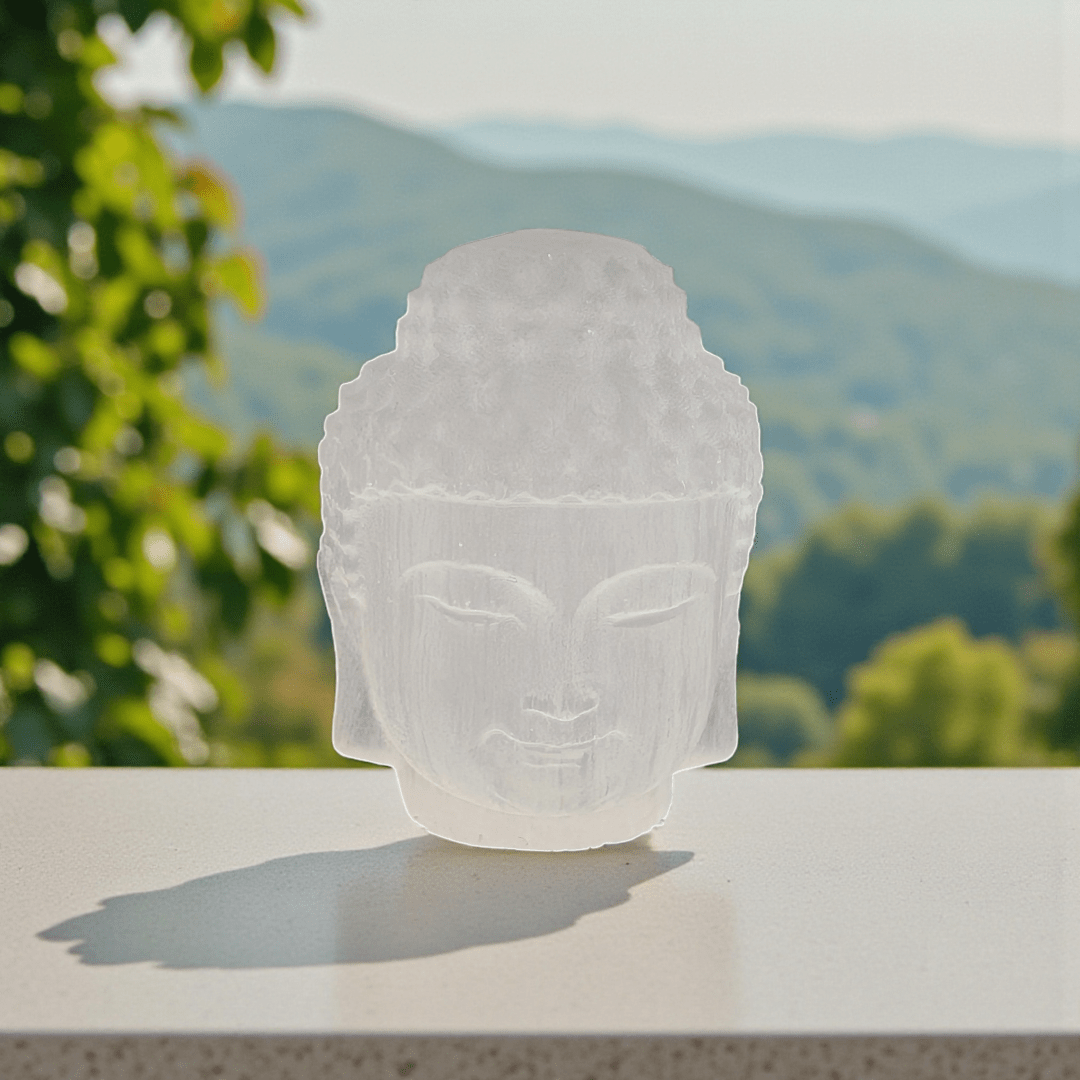 Petite tête de Bouddha en sélénite