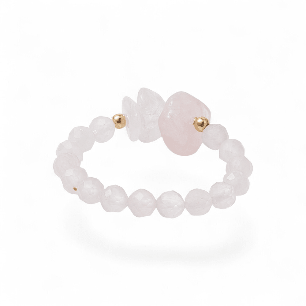 Rose Quartz Stretch Ring — Rose Quartz crystal ring — Zen Collection metaphysical store Barrie Ontario