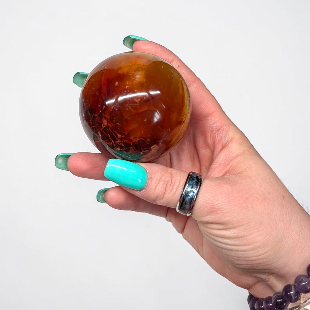 Carnelian Crystal Sphere