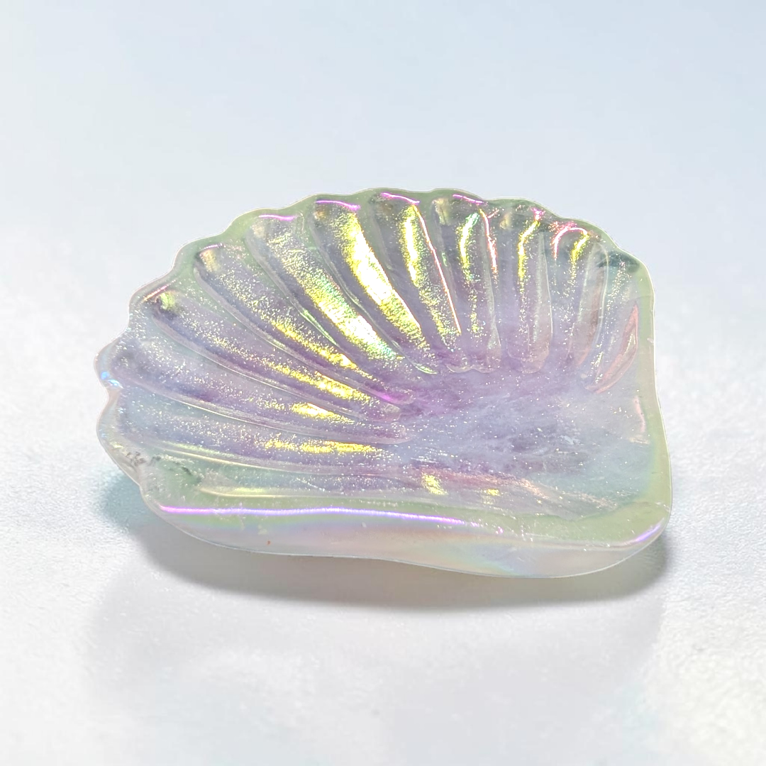 Clear Quartz Aura Sea Shell | Clear Quartz | Clearing Mental Fog and Amplifying Energy | Zen Collection Canada