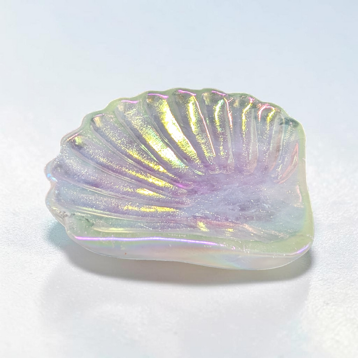 Clear Quartz Aura Sea Shell | Clear Quartz | Clearing Mental Fog and Amplifying Energy | Zen Collection Canada