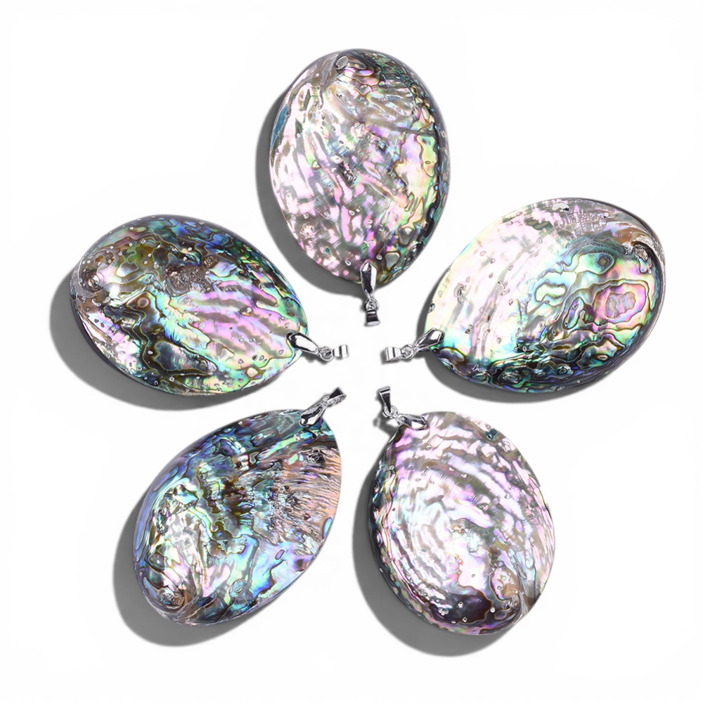 Double-sided Abalone Shell Teardrop Necklace - Alternate angle | Metaphysical Store Canada