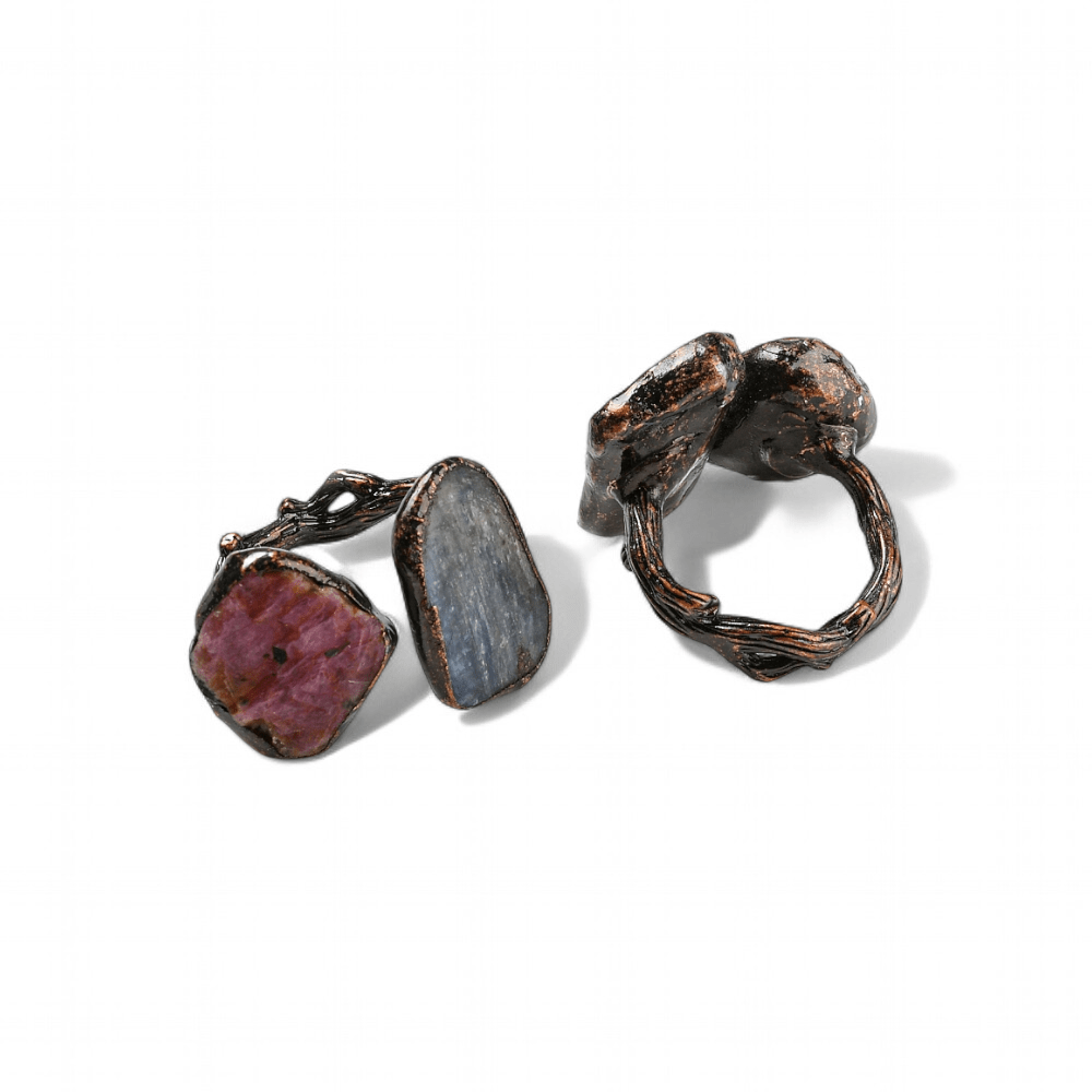 Ruby and Kyanite Ring — Ruby and Kyanite crystal ring — Zen Collection metaphysical store Barrie Ontario