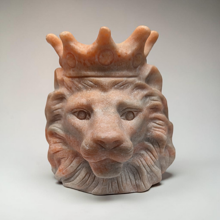 Sunstone Crystal Lion Carving