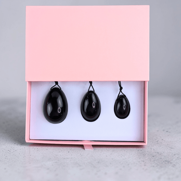 Black Obsidian Yoni Egg Set