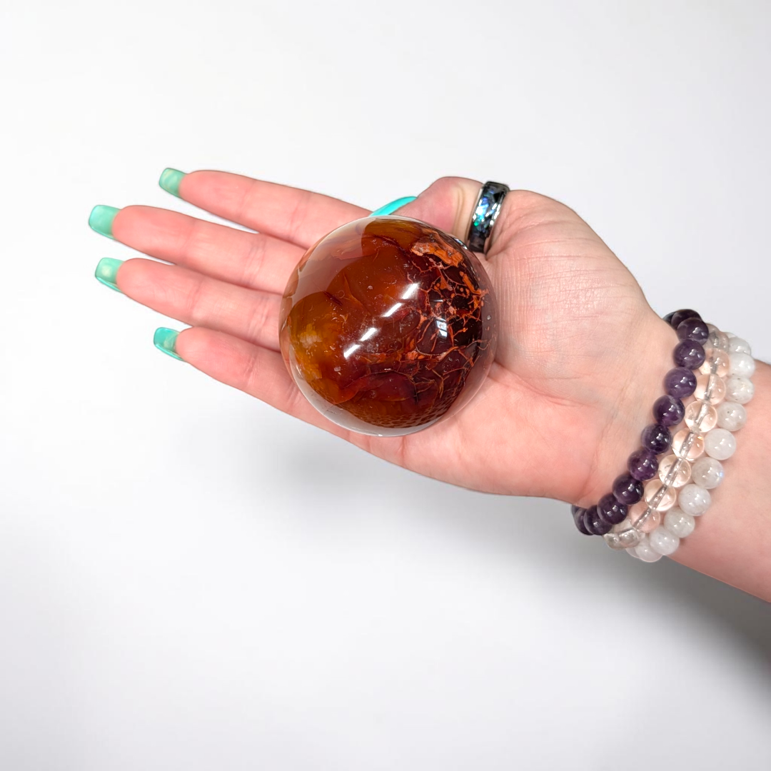Carnelian Crystal Sphere