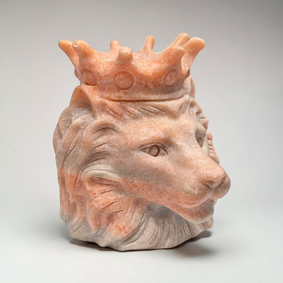 Sunstone Crystal Lion Carving
